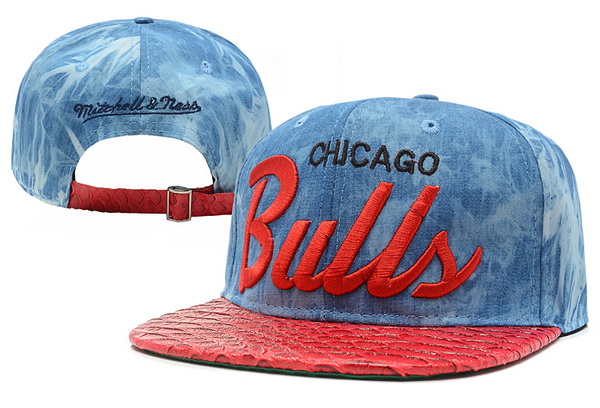 NBA Chicago Bulls MN Acid Wash Denim Strapback Hat #56